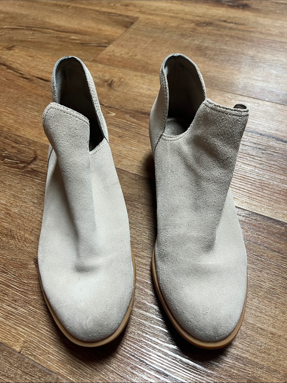 Sorel Women's Suede Ankle Boots in Light Beige - Slip-On Comfort